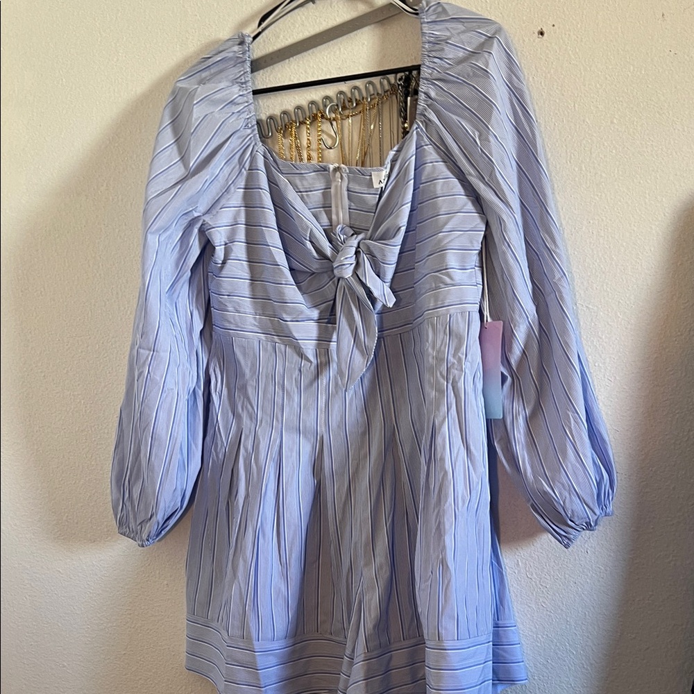 Azura Women's Blue Striped Romper